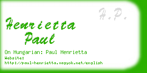 henrietta paul business card